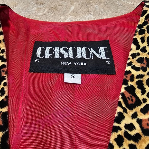 Women's Criscione 3 Piece Skirt Suit Leopard Black Lined Size S Made in USA - Picture 12 of 16